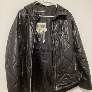 Karl Lagerfeld Black Quilted Jacket for Men
